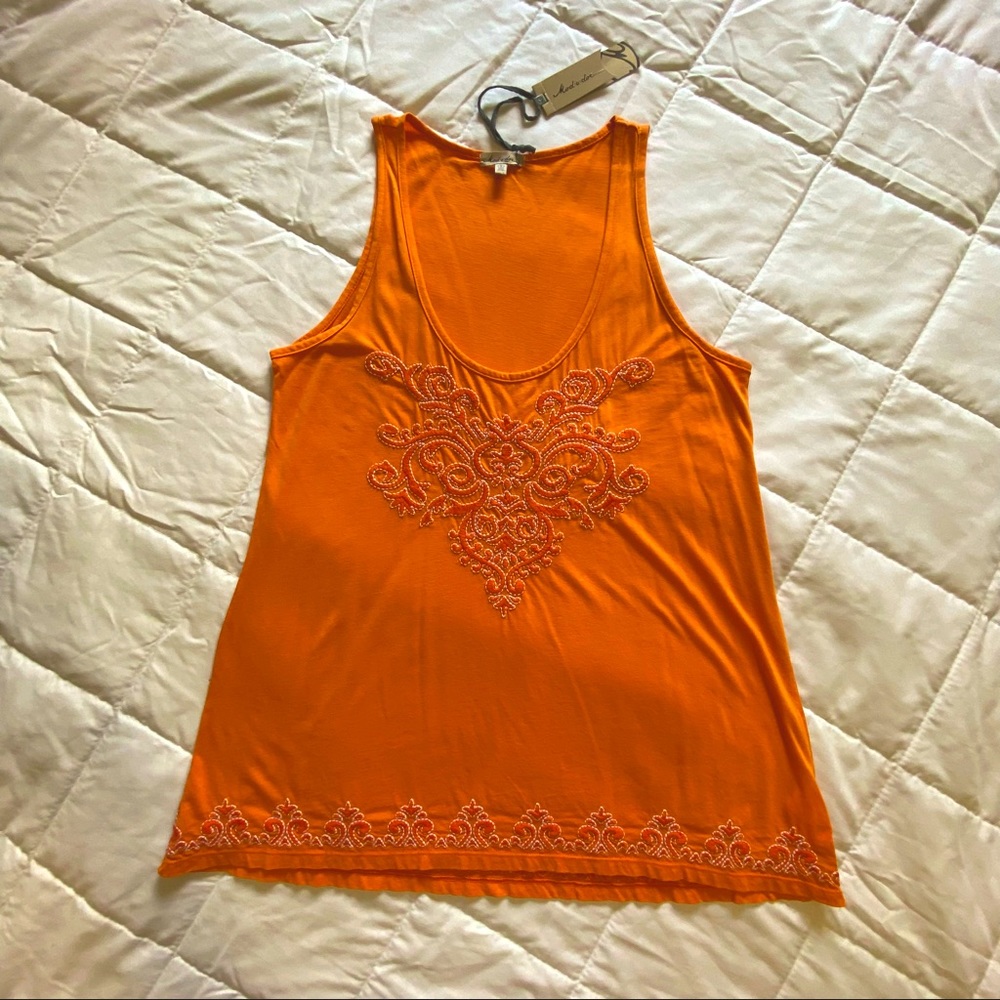 Mododoc Orange Embroidered Tank Small / Medium